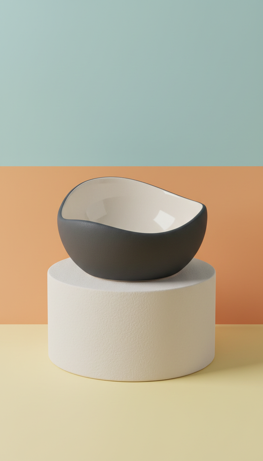 Sculpted Ceramic Feeding Bowl